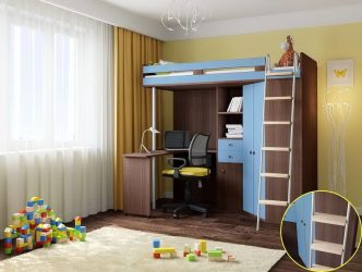 Кровать-чердак с Рабочей зоной (165+ Фото): Оригинальные идеи для небольших помещений