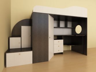 Кровать-чердак с Рабочей зоной (165+ Фото): Оригинальные идеи для небольших помещений