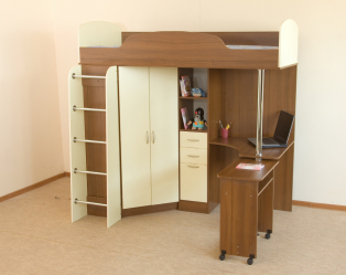 Кровать-чердак с Рабочей зоной (165+ Фото): Оригинальные идеи для небольших помещений