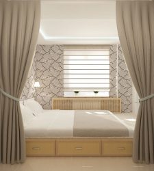 Кровать подиум в квартире: 205+ (Фото) Идей и рекомендаций для интерьера (с ящиками, с выдвижной кроватью, в нише)