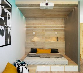 Кровать подиум в квартире: 205+ (Фото) Идей и рекомендаций для интерьера (с ящиками, с выдвижной кроватью, в нише)