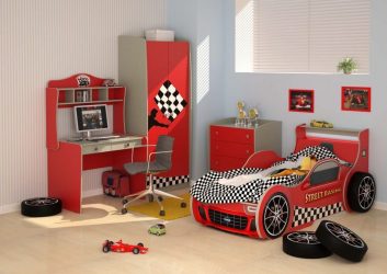Кровать в виде машины для мальчиков и девочек: Как добавить изюминки в детскую комнату. (85+Фото). Особенности использования в интерьере