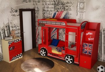 Кровать в виде машины для мальчиков и девочек: Как добавить изюминки в детскую комнату. (85+Фото). Особенности использования в интерьере