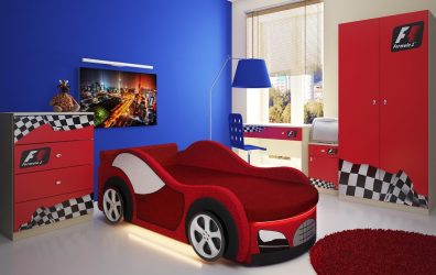 Кровать в виде машины для мальчиков и девочек: Как добавить изюминки в детскую комнату. (85+Фото). Особенности использования в интерьере