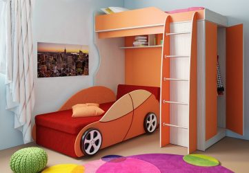 Кровать в виде машины для мальчиков и девочек: Как добавить изюминки в детскую комнату. (85+Фото). Особенности использования в интерьере