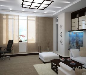 Дизайн квартиры в японском стиле: Спокойствие вашего дома. 220+ (Фото) Интерьера в разных комнатах (кухня, гостиная, ванная)