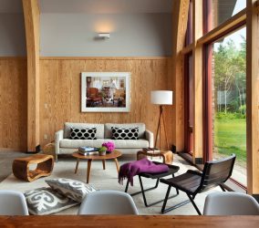 Ламинат в интерьере на стене спальни, гостиной, прихожей и балкона + 100 ФОТО. Делаем модный акцент в интерьере!