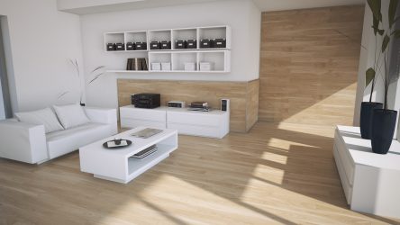 Ламинат в интерьере на стене спальни, гостиной, прихожей и балкона + 100 ФОТО. Делаем модный акцент в интерьере!