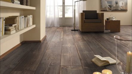 Ламинат в интерьере на стене спальни, гостиной, прихожей и балкона + 100 ФОТО. Делаем модный акцент в интерьере!