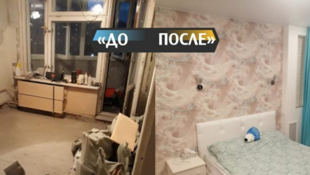 Муж с женой сделали ремонт в спальне и поставили полуторную кровать. Фото До/После