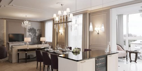 Неоклассика в интерьере: Царственная обстановка в обрамлении новейшей техники (340+Фото)