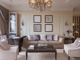 Неоклассика в интерьере: Царственная обстановка в обрамлении новейшей техники (340+Фото)