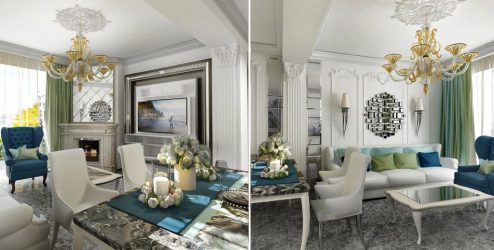 Неоклассика в интерьере: Царственная обстановка в обрамлении новейшей техники (340+Фото)