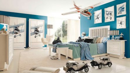 Стильные обои в детскую комнату для мальчиков. Даем ребенку возможность самовыразиться + 200 ФОТО