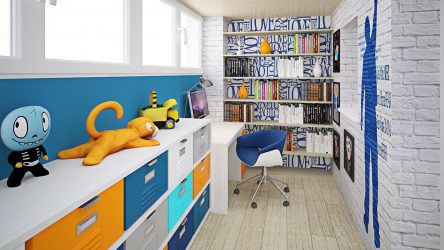 Стильные обои в детскую комнату для мальчиков. Даем ребенку возможность самовыразиться + 200 ФОТО