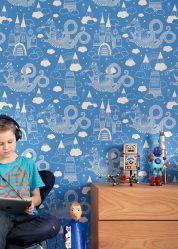 Стильные обои в детскую комнату для мальчиков. Даем ребенку возможность самовыразиться + 200 ФОТО