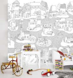 Стильные обои в детскую комнату для мальчиков. Даем ребенку возможность самовыразиться + 200 ФОТО