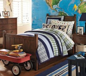 Стильные обои в детскую комнату для мальчиков. Даем ребенку возможность самовыразиться + 200 ФОТО