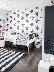Стильные обои в детскую комнату для мальчиков. Даем ребенку возможность самовыразиться + 200 ФОТО