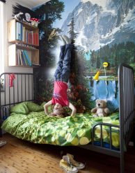 Стильные обои в детскую комнату для мальчиков. Даем ребенку возможность самовыразиться + 200 ФОТО