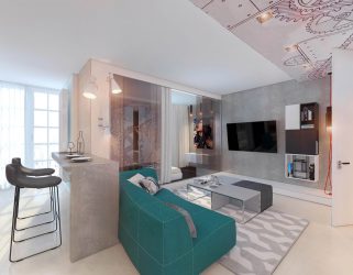 230+ Фото Идей интерьеров 1-й (однокомнатной) Квартиры в 40 кв.м. Простой и стильный современный дизайн