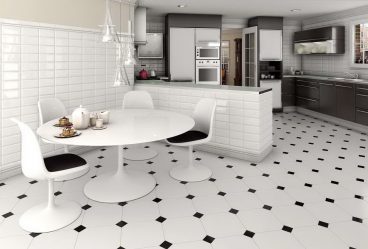 Плитка для кухни на пол: серая, черная, керамическая + 150 ФОТО секретов красивого дизайна