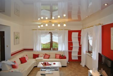 Потолок в комнате (натяжной, пластиковый, из гипсокартона, штукатурка). Беспроигрышные варианты дизайна + 310 ФОТО