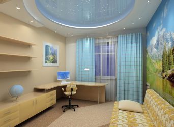 Потолок в комнате (натяжной, пластиковый, из гипсокартона, штукатурка). Беспроигрышные варианты дизайна + 310 ФОТО