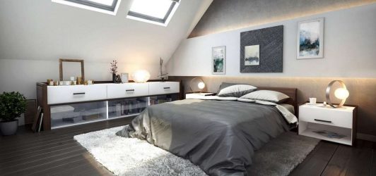 Дизайн Спальни на мансарде — Удивительные идеи: 200+ (Фото) Интерьеров в Современном стиле