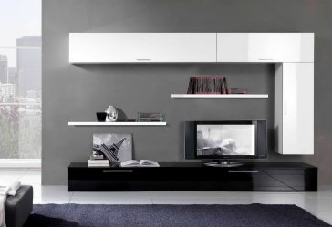 Современные стенки в гостиную (модульная, прямая, угловая, со шкафом) + 370 ФОТО