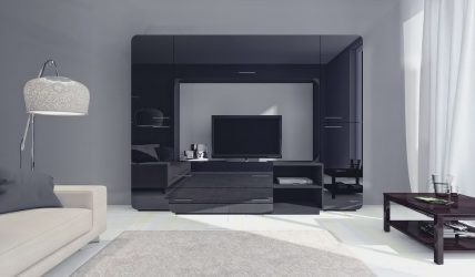 Современные стенки в гостиную (модульная, прямая, угловая, со шкафом) + 370 ФОТО