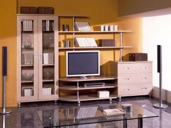 Современные стенки в гостиную (модульная, прямая, угловая, со шкафом) + 370 ФОТО