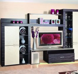 Современные стенки в гостиную (модульная, прямая, угловая, со шкафом) + 370 ФОТО