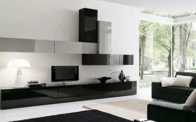 Современные стенки в гостиную (модульная, прямая, угловая, со шкафом) + 370 ФОТО