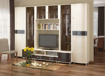 Современные стенки в гостиную (модульная, прямая, угловая, со шкафом) + 370 ФОТО