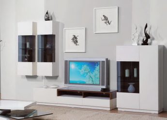 Современные стенки в гостиную (модульная, прямая, угловая, со шкафом) + 370 ФОТО