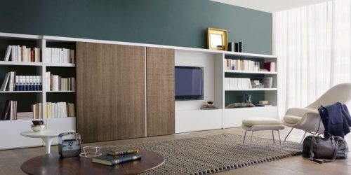 Современные стенки в гостиную (модульная, прямая, угловая, со шкафом) + 370 ФОТО