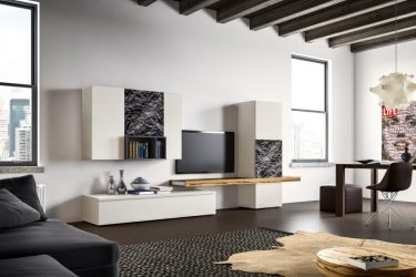 Современные стенки в гостиную (модульная, прямая, угловая, со шкафом) + 370 ФОТО