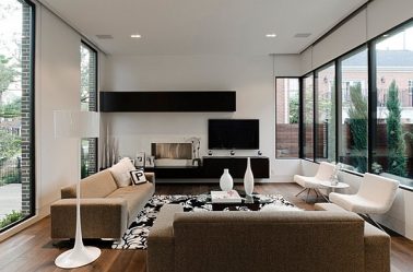 Современные стенки в гостиную (модульная, прямая, угловая, со шкафом) + 370 ФОТО