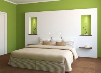Интерьер спальни зеленого цвета: Как сделать его лучшим местом для отдыха? 175+ (Фото) вариантов Дизайна (шторы, обои, стены)