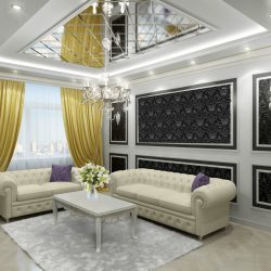 Зеркальный потолок: Особенности интерьерного решения (в ванной, гостиной, прихожей). Блестящая отделка для эффектного дизайна