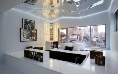 Зеркальный потолок: Особенности интерьерного решения (в ванной, гостиной, прихожей). Блестящая отделка для эффектного дизайна